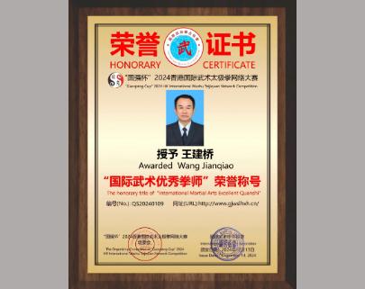 优秀拳师王建桥